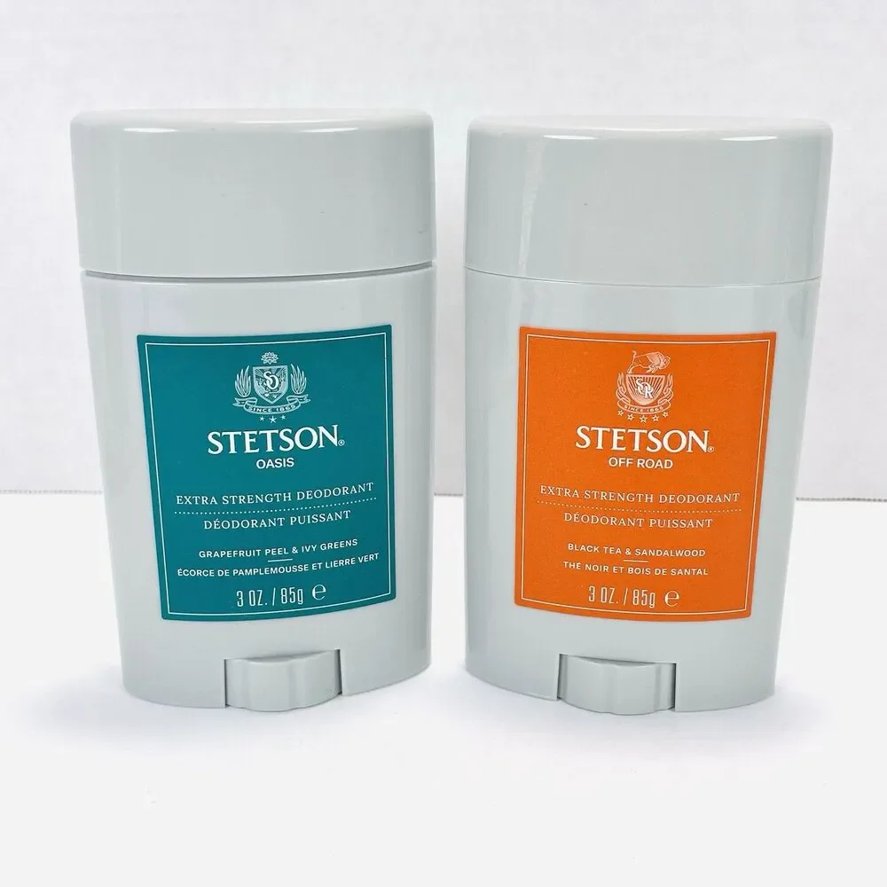 Lot of 2 STETSON Deodorant OFF ROAD & OASIS Extra Strength Stick NEW